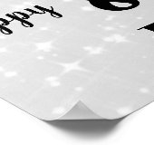 Poster Silver Grey pétillant 80e anniversaire Nom (Coin)