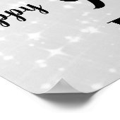 Poster Silver Grey pétillant 90e anniversaire Nom (Coin)