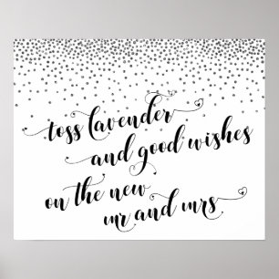 Poster Silver Lavender, Bons voeux Nouveau M & Mme Sign
