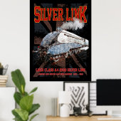 Poster Silver Link LNER Class A4 2509 Locomotive UK flag (Bureau à domicile)