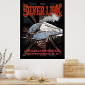 Poster Silver Link LNER Class A4 2509 Locomotive UK flag (Cuisine)