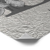 Poster Silver Peony Elegant Monogramme Initial D Votre No (Coin)