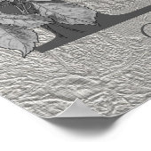 Poster Silver Peony Elegant Monogramme Initial E Votre No (Coin)