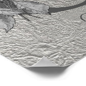 Poster Silver Peony Elegant Monogramme Initial G Votre No (Coin)