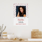 Poster Silver Red Birthday Party Custom 20x30 Photo (Cuisine)