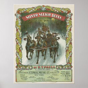 Poster Silver Sleigh Bells Musique Vintage
