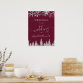 Poster Silver snow pine red Christmas winter wedding (Cuisine)