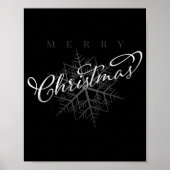 Poster Silver Snowflake Merry Christmas  (Devant)