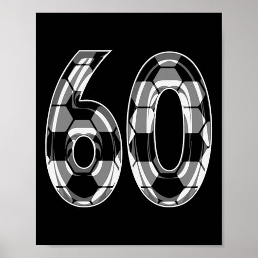 Poster Silver Soccer Pattern Number 60 Jersey Player Unif (Devant)