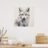 Poster Silver Spirit Animal Fox (Cuisine)