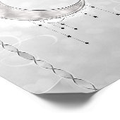 Poster Silvery White Crescent Moon Stars (Coin)