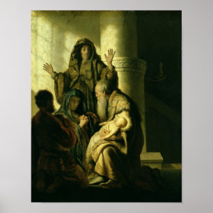 Poster Siméon et Hannah dans le Temple, vers 1627