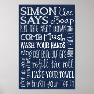 Poster Simon Dit... Règles de salle de bain