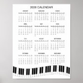 Poster Simple 2026 Calendar with Piano Keys | (Devant)