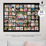 Poster Simple 55 Photo Collage couleur personnalisée<br><div class="desc">Créez un poster de souvenirs photo imprimez dans votre choix de couleur en utilisant ce modèle de collage photo facile à télécharger avec 55 photos carrés et votre texte personnalisé dans votre choix de styles de police et de couleur sur l'image centrale et le choix de la couleur arrière -...</div>