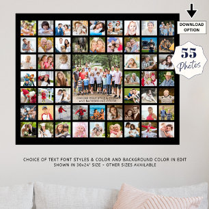 Poster Simple 55 Photo Collage couleur personnalisée