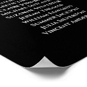 Poster Simple 8 Table Gris sur Noir Plan de Table de Mari (Coin)