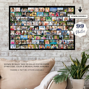 Poster Simple 99 Photo Collage couleur personnalisée