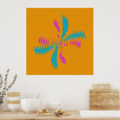 Poster Simple Abstrait Papillon Motif Messy Vol (Cuisine)