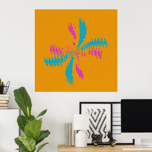Poster Simple Abstrait Papillon Motif Messy Vol