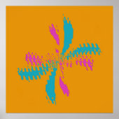 Poster Simple Abstrait Papillon Motif Messy Vol (Devant)