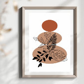 Poster Simple Abstrait Style Boho minimal Fleurs florales