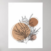 Poster Simple Abstrait Style Boho minimal Fleurs florales (Devant)