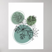 Poster Simple Abstrait Style Boho minimal Fleurs florales (Devant)