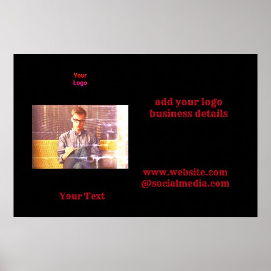 Poster Simple ajout minimal du nom de texte du logo (Devant)