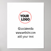 Poster Simple ajout minimal du nom de texte du logo (Devant)