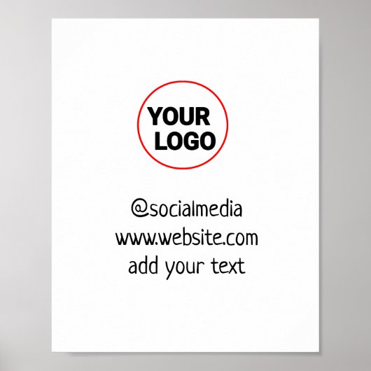 Poster Simple ajout minimal du nom de texte du logo (Devant)