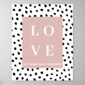 Poster Simple AMOUR Noir & Rose |Laissez notre valeur à t (Devant)