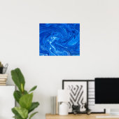 Poster Simple and Elegant Blue Marble Abstract Artwork | (Bureau à domicile)