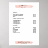 Poster Simple Aquarelle rose Preishear (Devant)