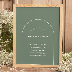 Poster Simple Arche Bohème Vert Sauge Cette Bougie Brûle