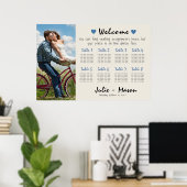 Poster Simple Artsy Wedding Seating Chart 36"x24" (Bureau à domicile)