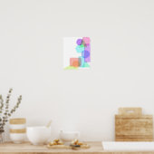 Poster Simple Asymmetrical Pastel Color Geometric (Cuisine)