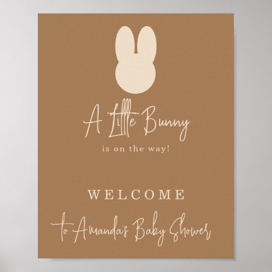 Poster Simple baby shower Little bunny (Devant)