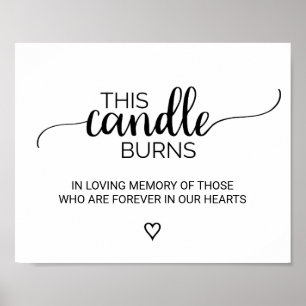 Poster Simple Black Calligraphie Cette Bougie Brûle Panne