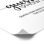 Poster Simple Black Calligraphy Guess How Many Sign (Coin)