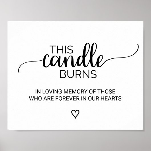 Poster Simple Black Calligraphy This Candle Burns Sign (Devant)