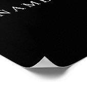 Poster Simple Black Custom Ajouter Votre Nom Élégant (Coin)