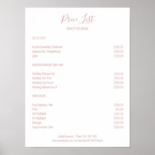 Poster simple blanc rose Preishear