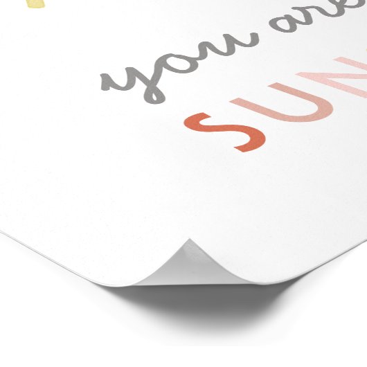 Poster Simple Boho Aquarelle Or Vous Êtes Mon Soleil (Coin)