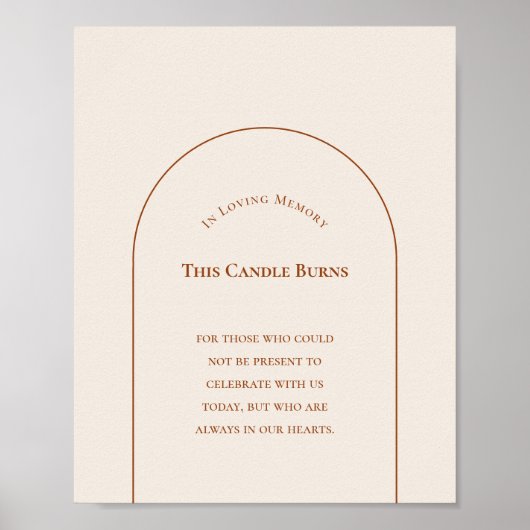Poster Simple Boho Arch Mariage d'ivoire Cette bougie brû (Devant)