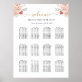 Poster Simple Boho Florals Wedding Seating Chart (Devant)