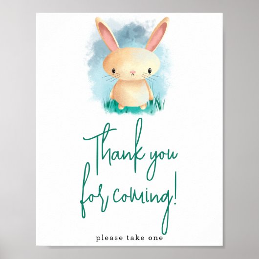Poster Simple Bunny Merci d'être venu (Devant)