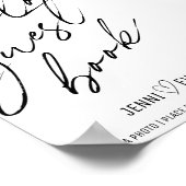 Poster Simple Calligraphic Photo Guest Book Wedding Sign (Coin)