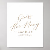 Poster Simple Calligraphie Devine Combien de Baby showers (Devant)