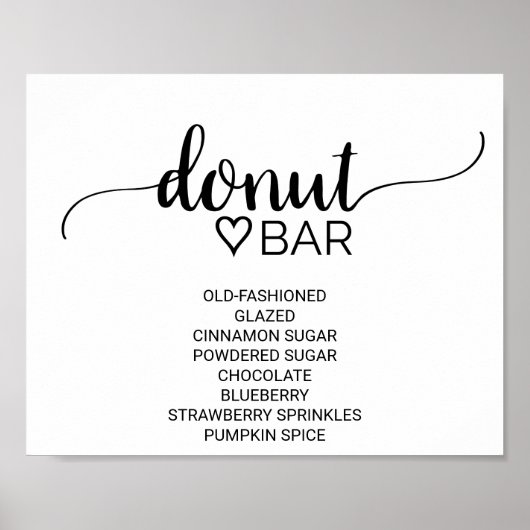 Poster Simple calligraphie noire Panneau barre de donut (Devant)
